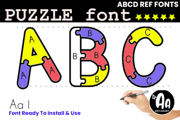 Alphabet Letters Puzzles Font for Engaging Marketing