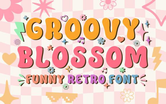 Groovy Blossom Font: Vintage Editorial Charm