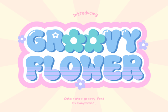 Groovy Flower Font: Retro Charm for Handmade Products