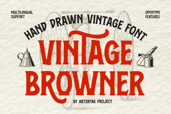 Vintage Browner Font Review for Web Design